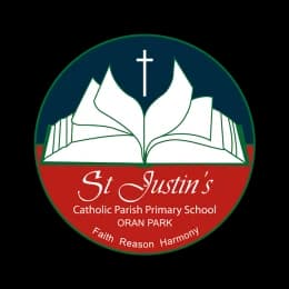 School emblem of St Justin's Catholic Primary School