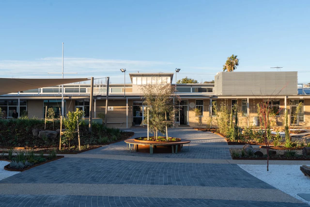 Campus buildings and grounds at St John Bosco School in Brooklyn Park