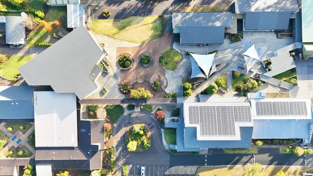 Campus buildings and grounds at St Peter's Catholic College in Tuggerah