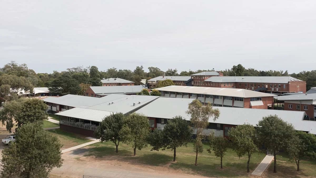 Campus buildings and grounds at Red Bend Catholic College in Forbes