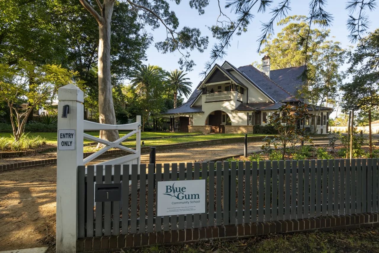Campus buildings and grounds at Blue Gum Community School in Hornsby