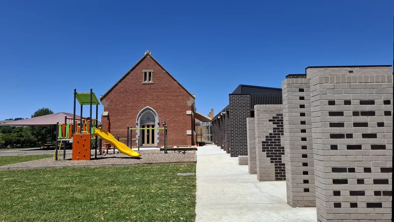 Campus buildings and grounds at St Augustine's School in Creswick
