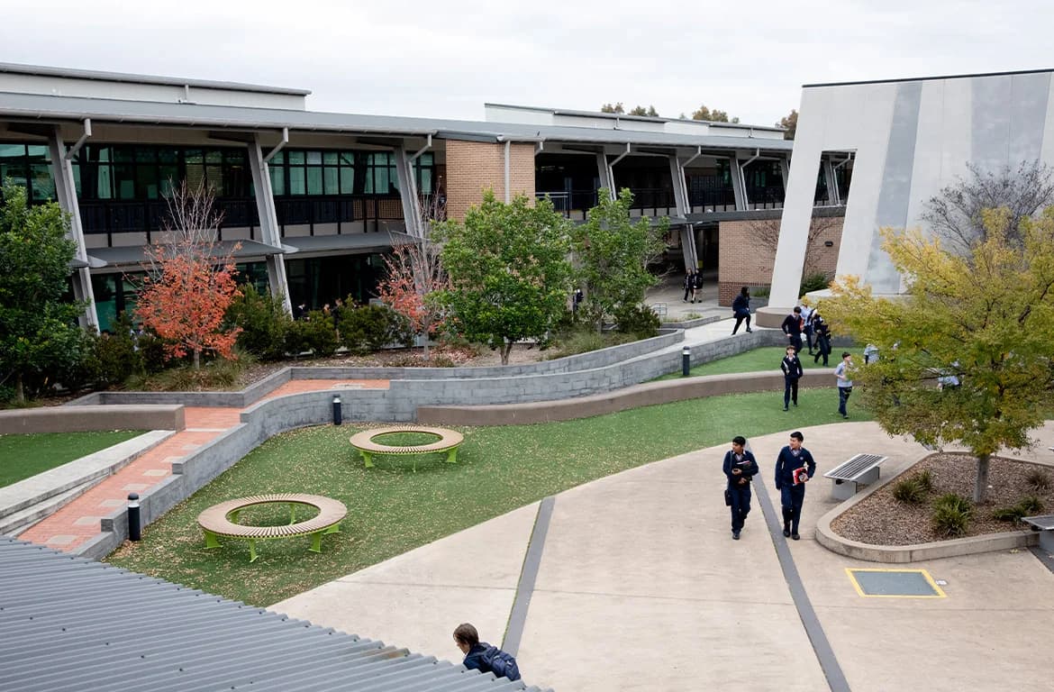 Campus buildings and grounds at St John XXIII Catholic College (Primary) in Stanhope Gardens