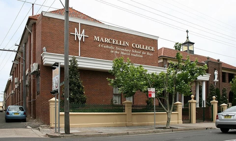 Street frontage of Marcellin College in Randwick