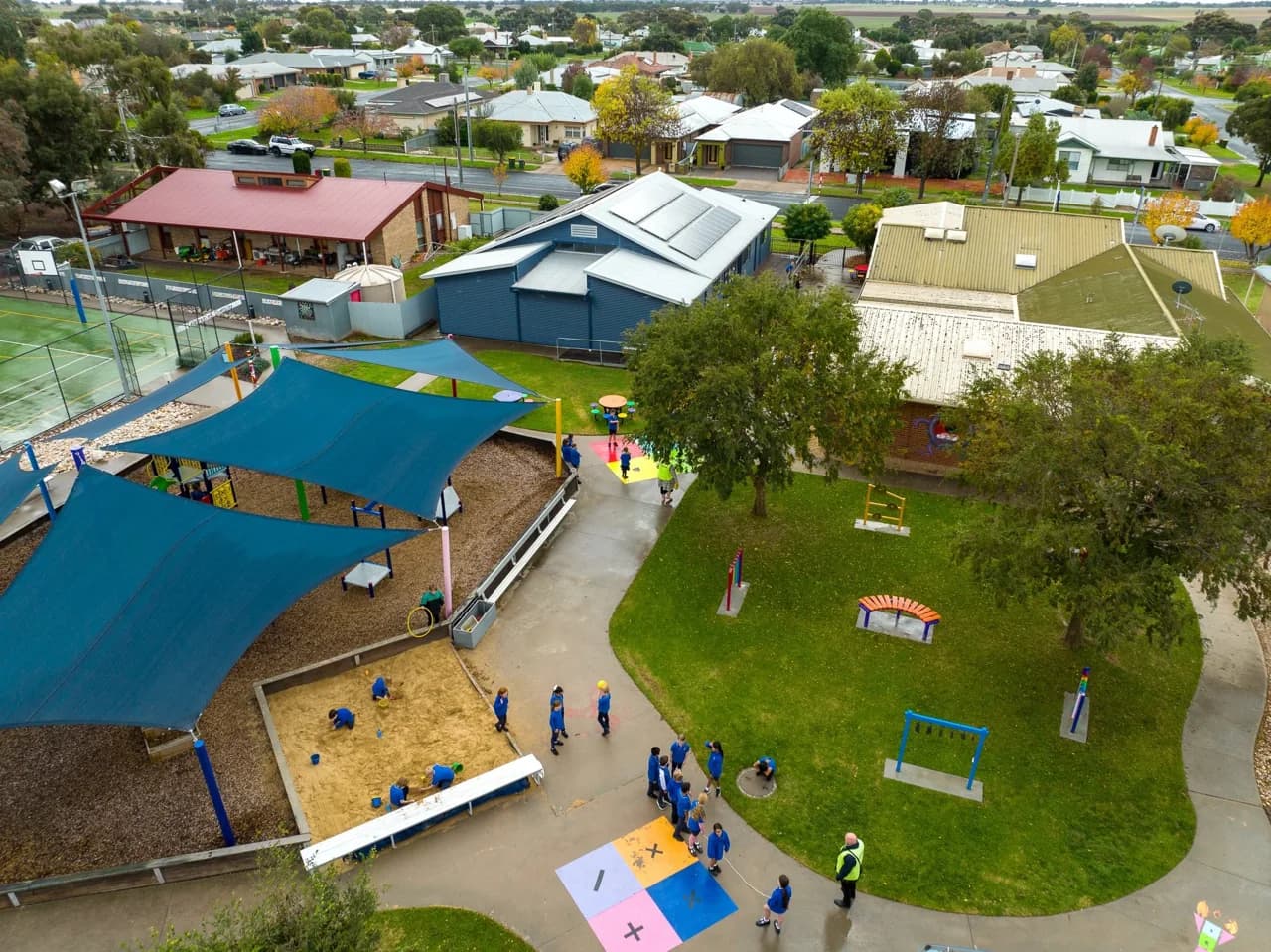 Campus buildings and grounds at St Patrick's School in Nhill