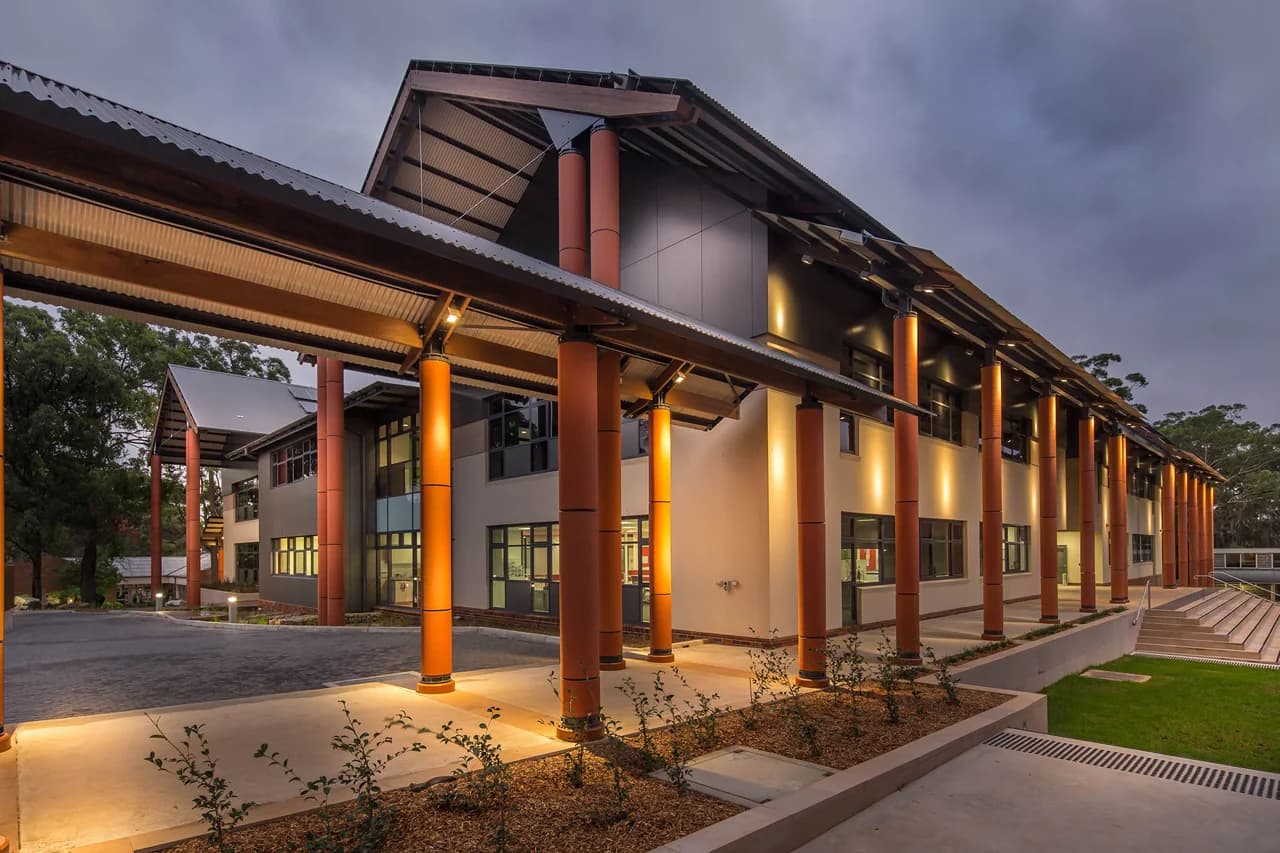 Campus buildings and grounds at The King's School in North Parramatta