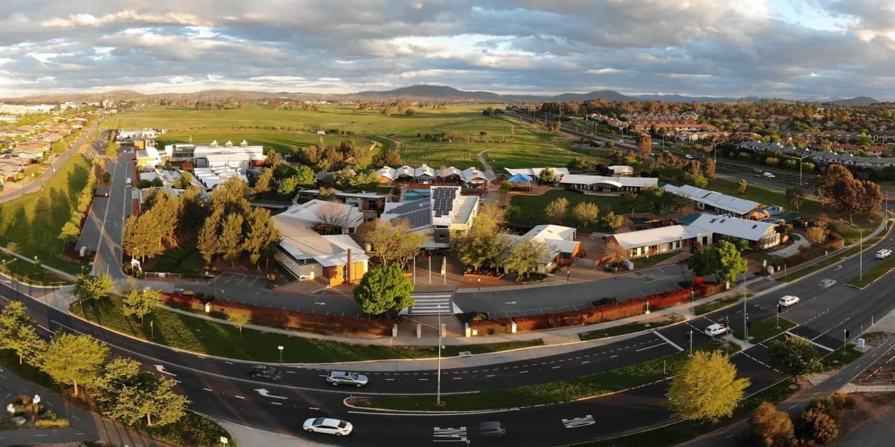 Campus buildings and grounds at Burgmann Anglican School in Gungahlin