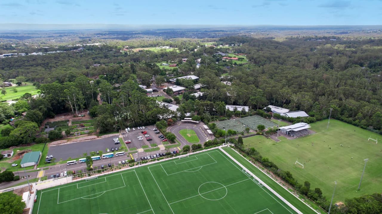 Campus buildings and grounds at The Hills Grammar School in Kenthurst