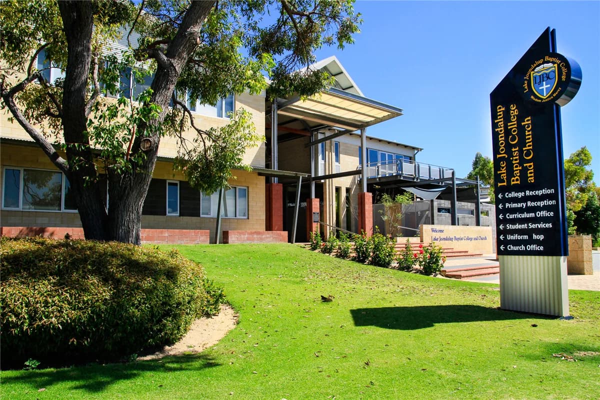 Campus buildings and grounds at Lake Joondalup Baptist College in Joondalup