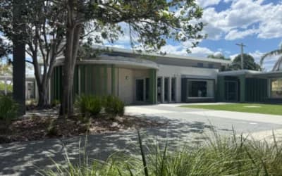 Campus buildings and grounds at Newman Senior Technical College in Port Macquarie
