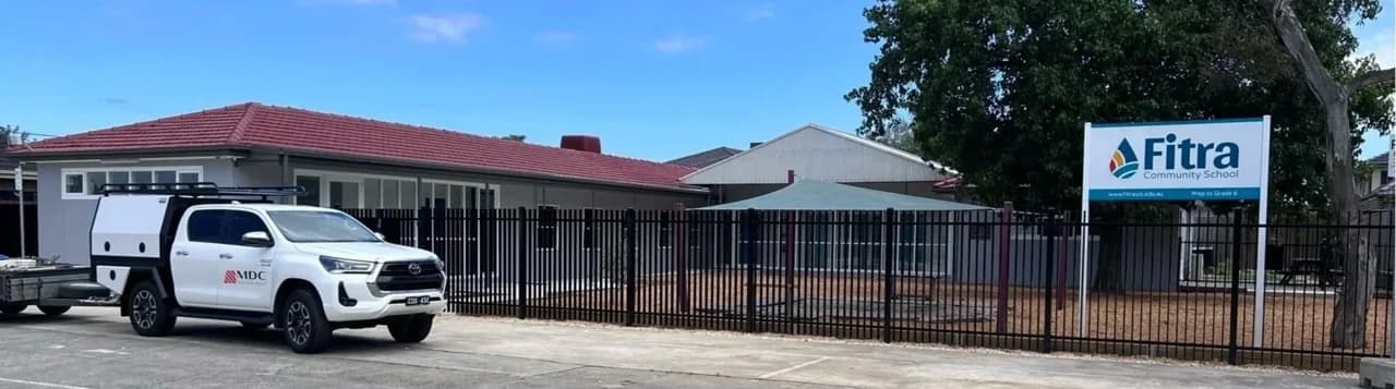 Campus buildings and grounds at Fitra Community School in Clayton South