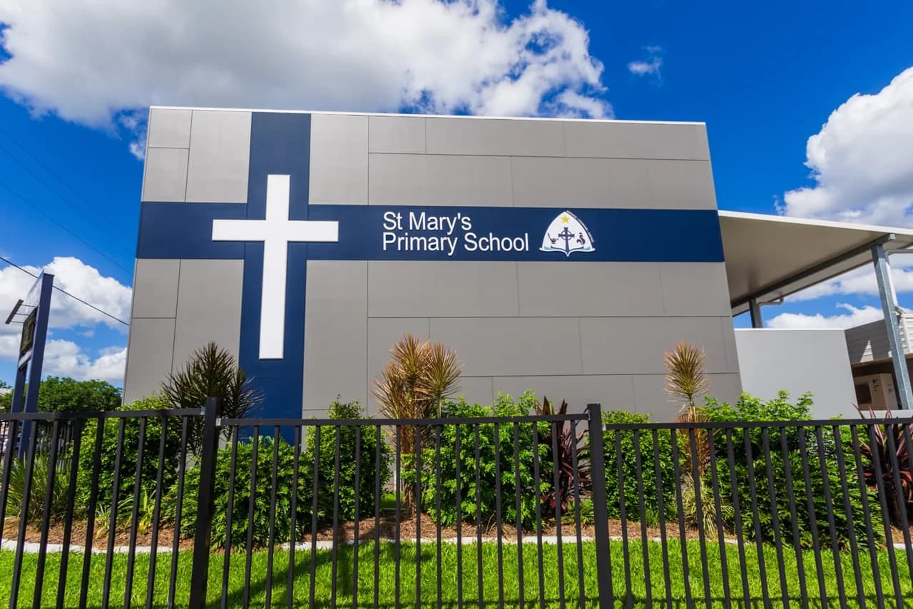 Campus buildings and grounds at St Mary's Primary School in Maryborough