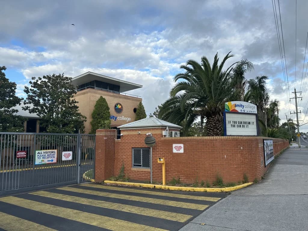 Amity College campus entrance at Prestons