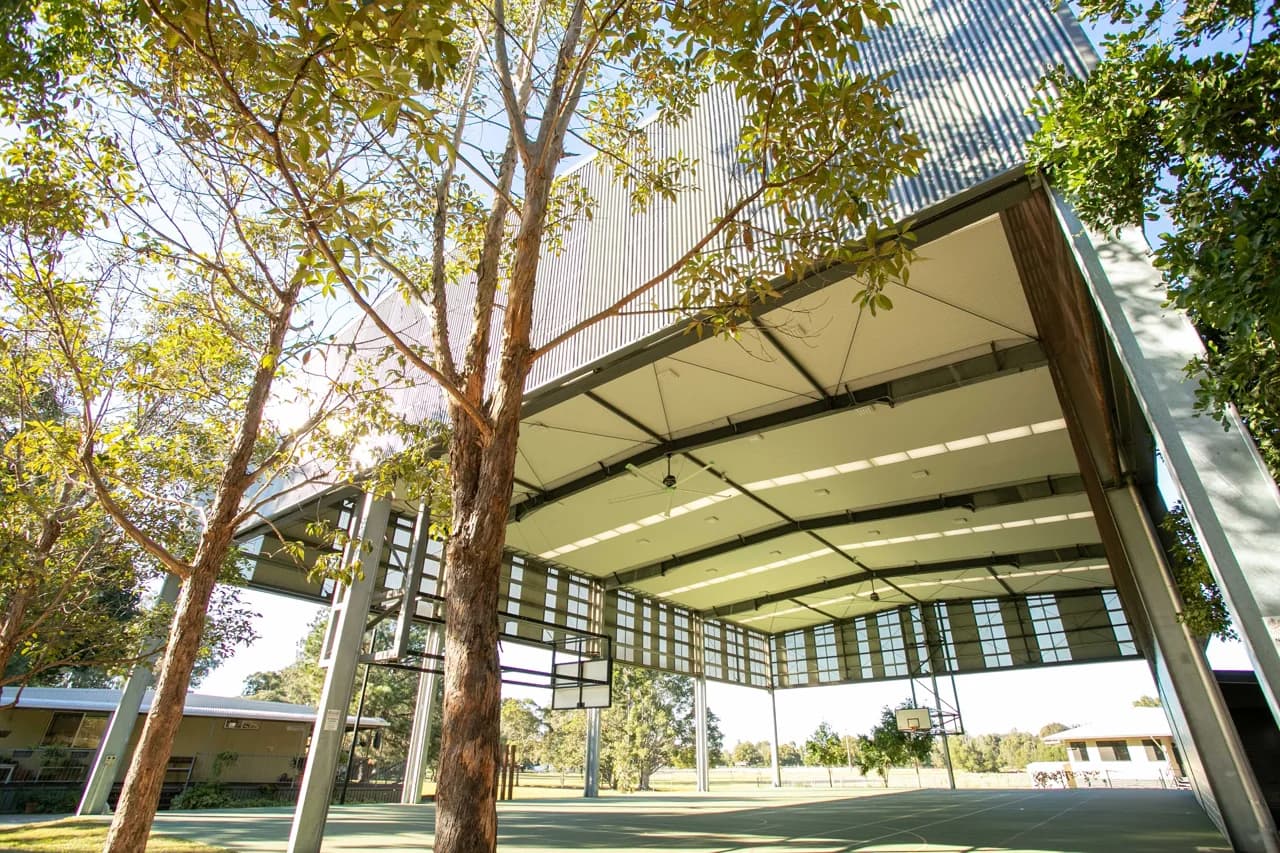 Campus buildings and grounds at Brisbane Montessori School in Fig Tree Pocket