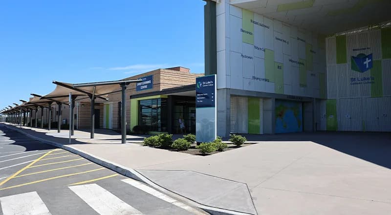 Campus buildings and grounds at St Luke's Catholic College (Primary) in Marsden Park