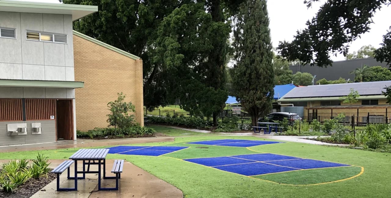 Campus buildings and grounds at Guardian Angels' Catholic Primary School in Ashmore