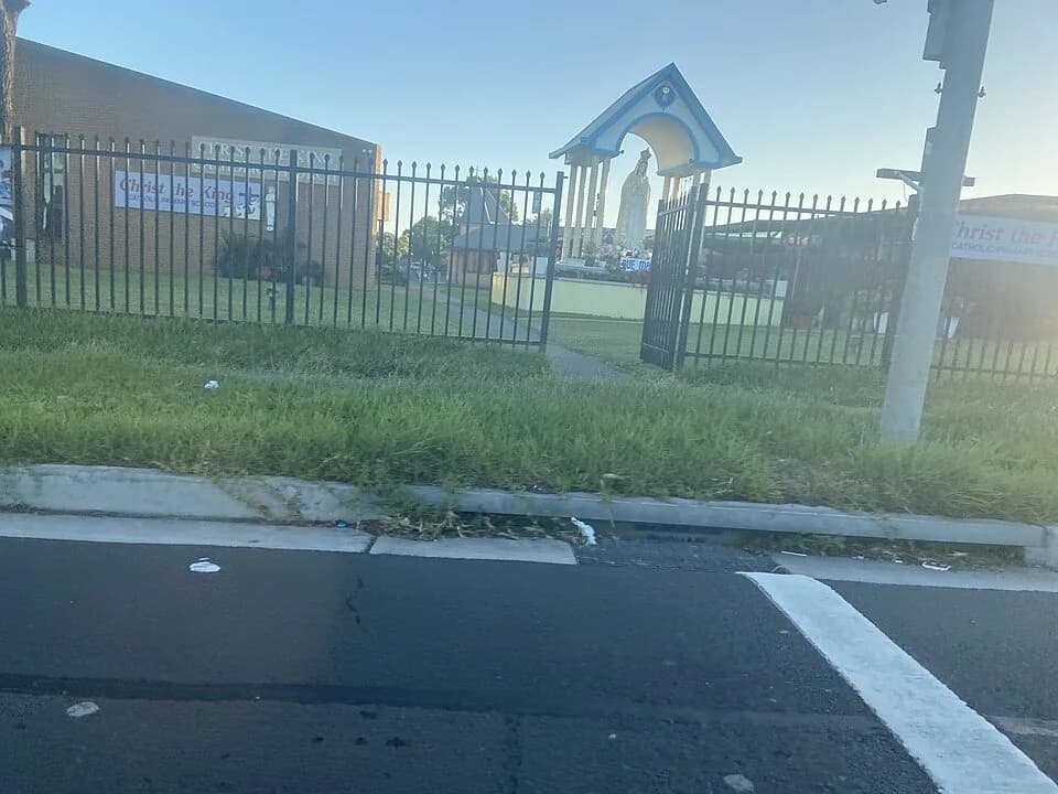 Christ the King Catholic Primary School entrance and grounds in Bass Hill