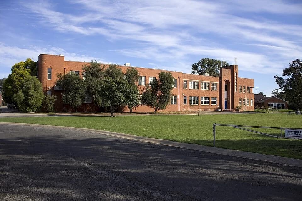 Main building and grounds at St Francis de Sales Regional College in Leeton