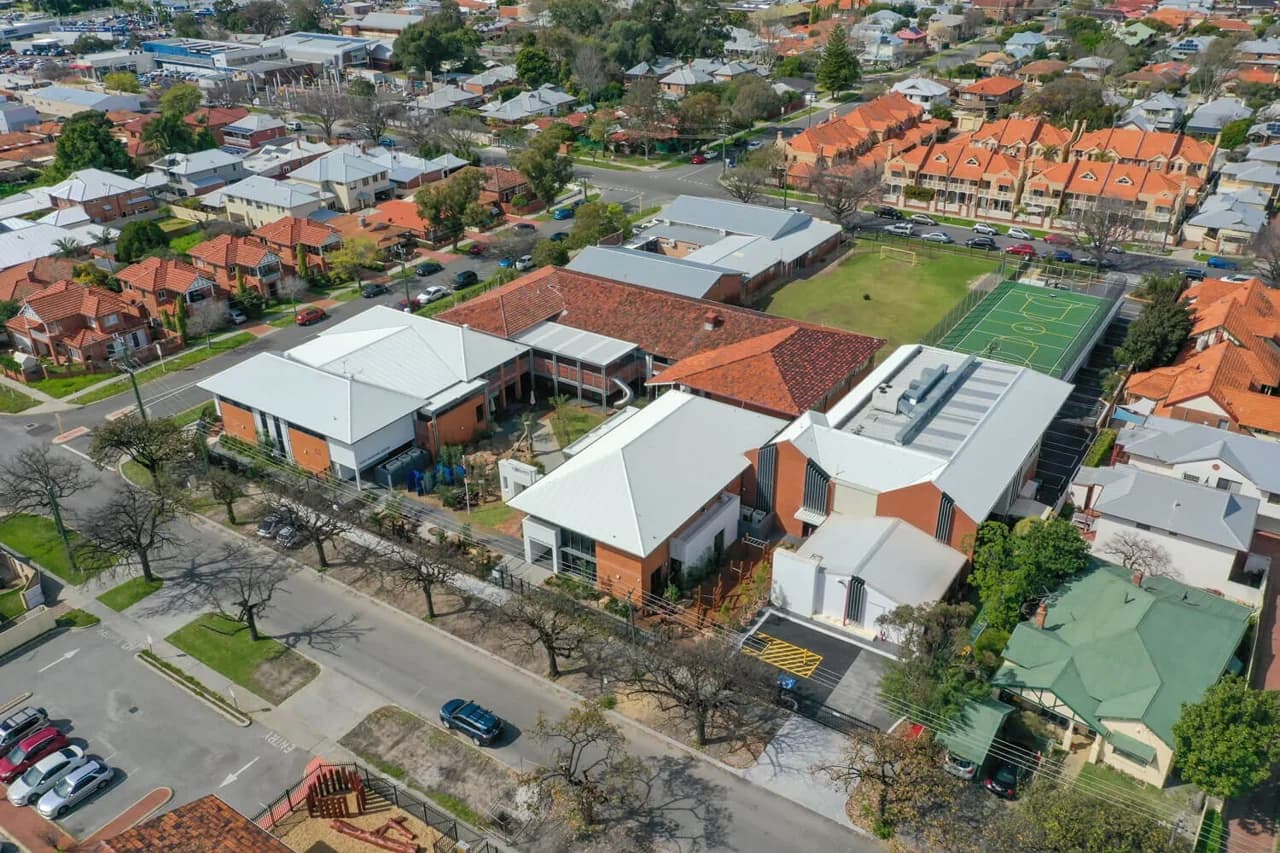 Campus buildings and grounds at Regent College in Victoria Park