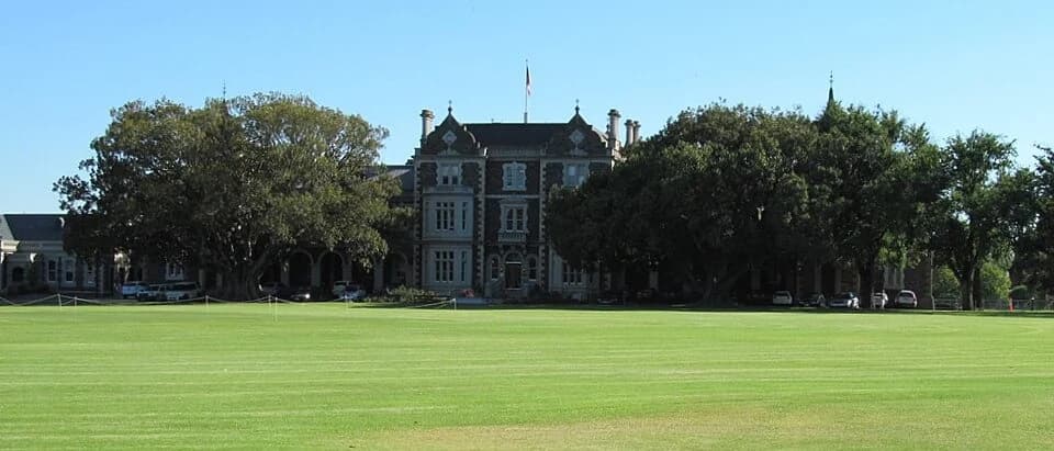 College building and oval at Prince Alfred College in Kent Town