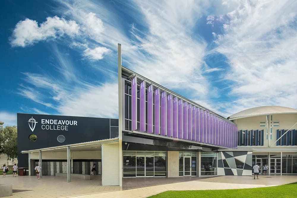 Campus buildings and grounds at Endeavour College in Mawson Lakes