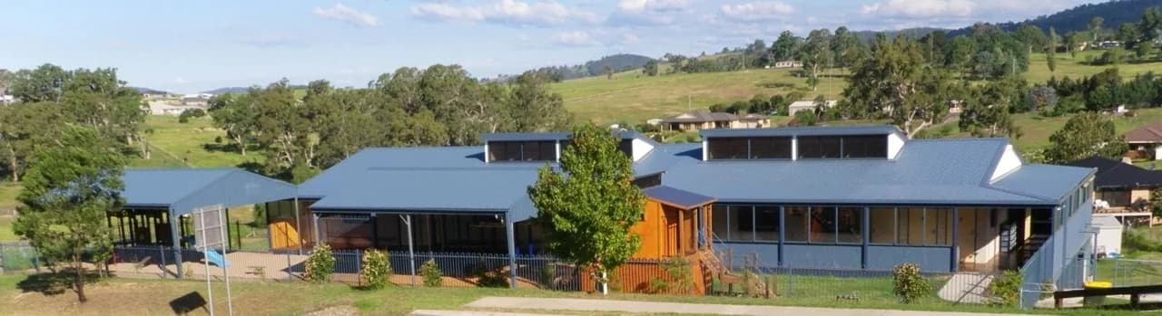 Campus buildings and grounds at Thomas More Christian Montessori School in Bega