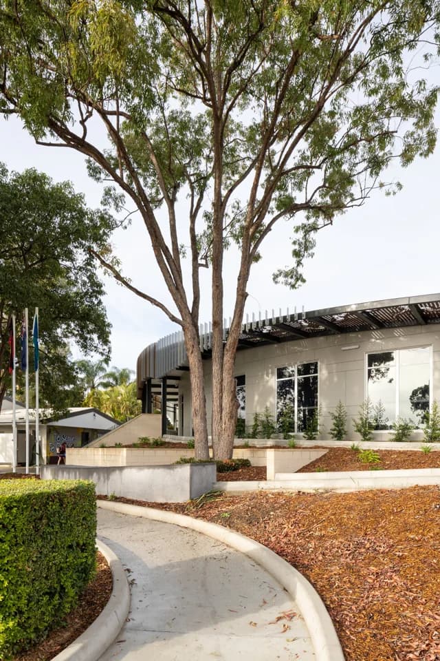 Campus buildings and grounds at St Bernardine's School in Regents Park