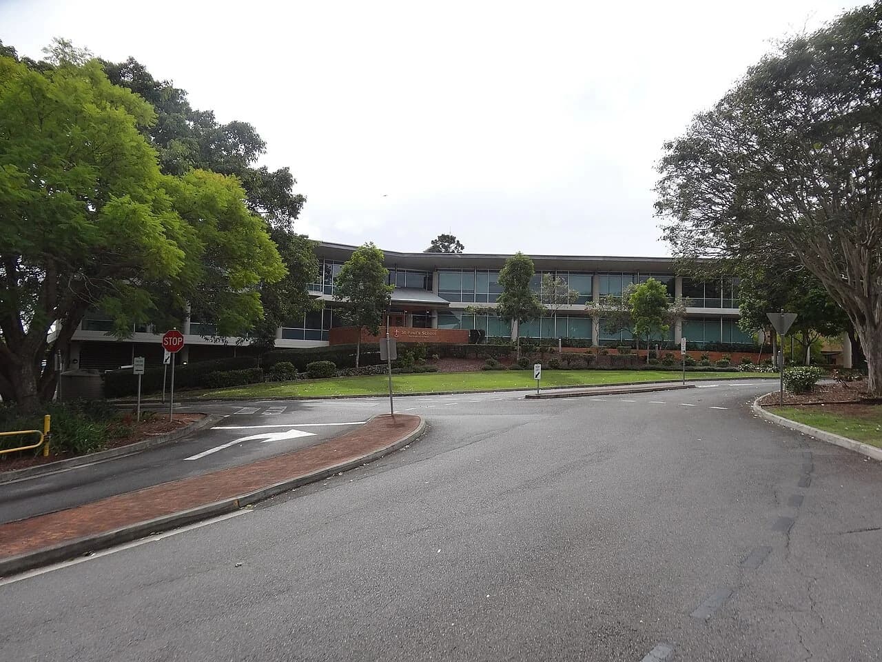 Campus entrance and buildings at St Paul's School, Bald Hills