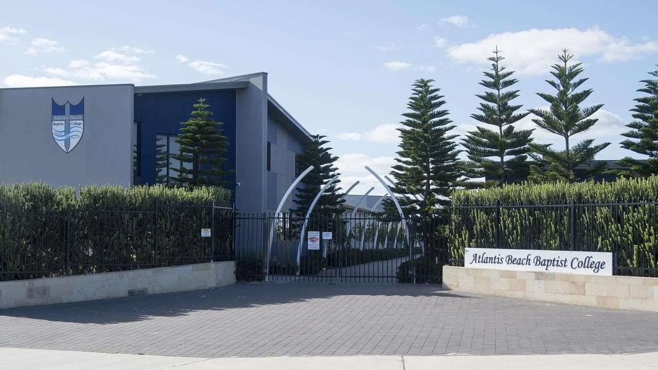 Campus buildings and grounds at Atlantis Beach Baptist College in Two Rocks