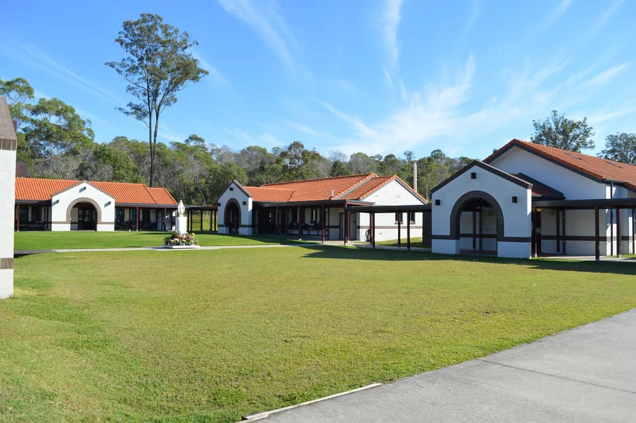 Campus buildings and grounds at St Philomena School in Park Ridge