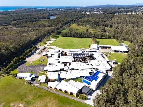 Campus buildings and grounds at St John Paul College in Coffs Harbour