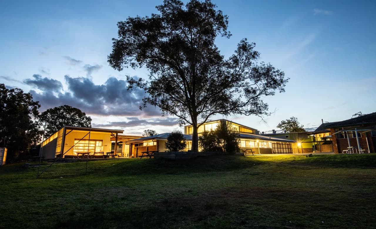 Campus buildings and grounds at St Clare's High School in Taree