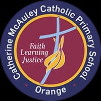 School emblem of Catherine McAuley Catholic Primary School Orange
