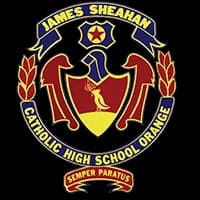 School emblem of James Sheahan Catholic High School Orange