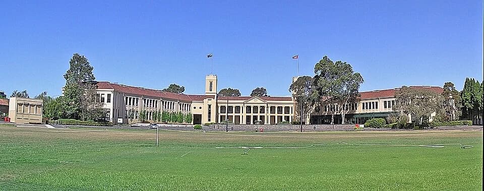 Wesley College buildings on St Kilda Road, Melbourne