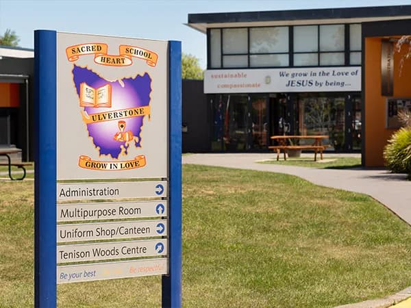 Campus buildings and grounds at Sacred Heart Catholic School in Ulverstone