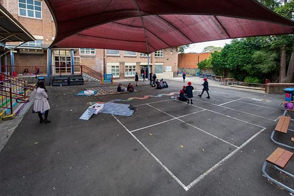 Campus buildings and grounds at St Pius' Catholic Primary School in Enmore