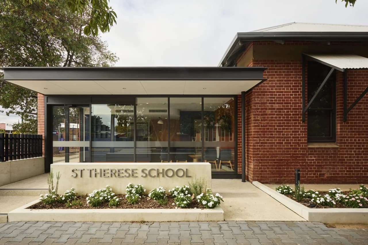 Campus buildings and grounds at St Therese School in Colonel Light Gardens