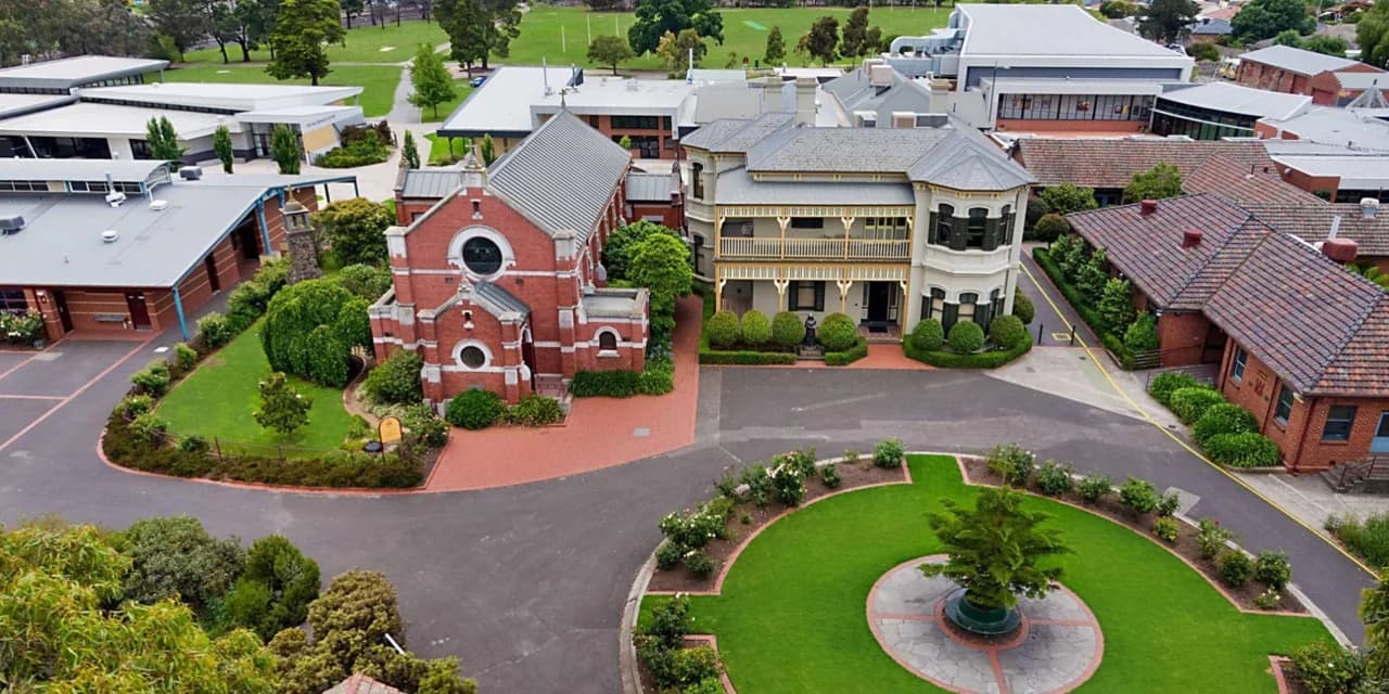 Campus buildings and grounds at Penola Catholic College in Broadmeadows