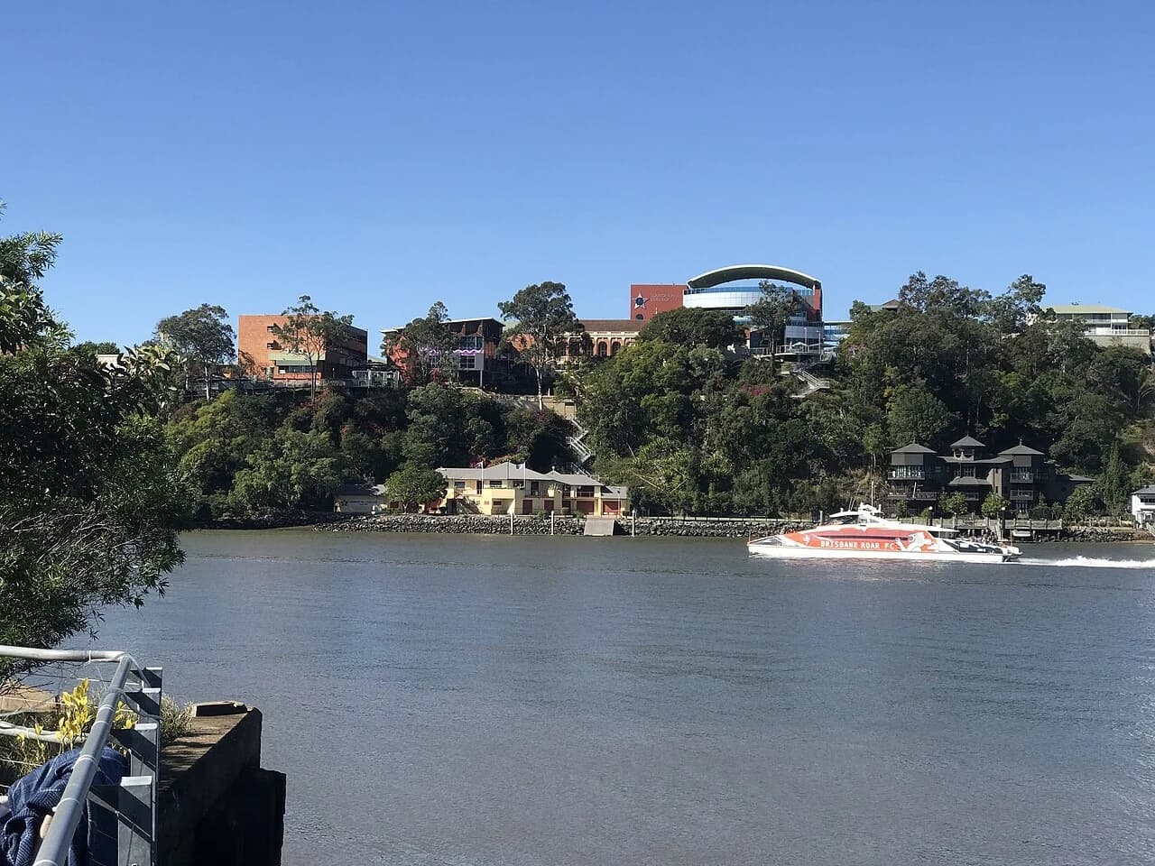 Lourdes Hill College campus viewed across the Brisbane River