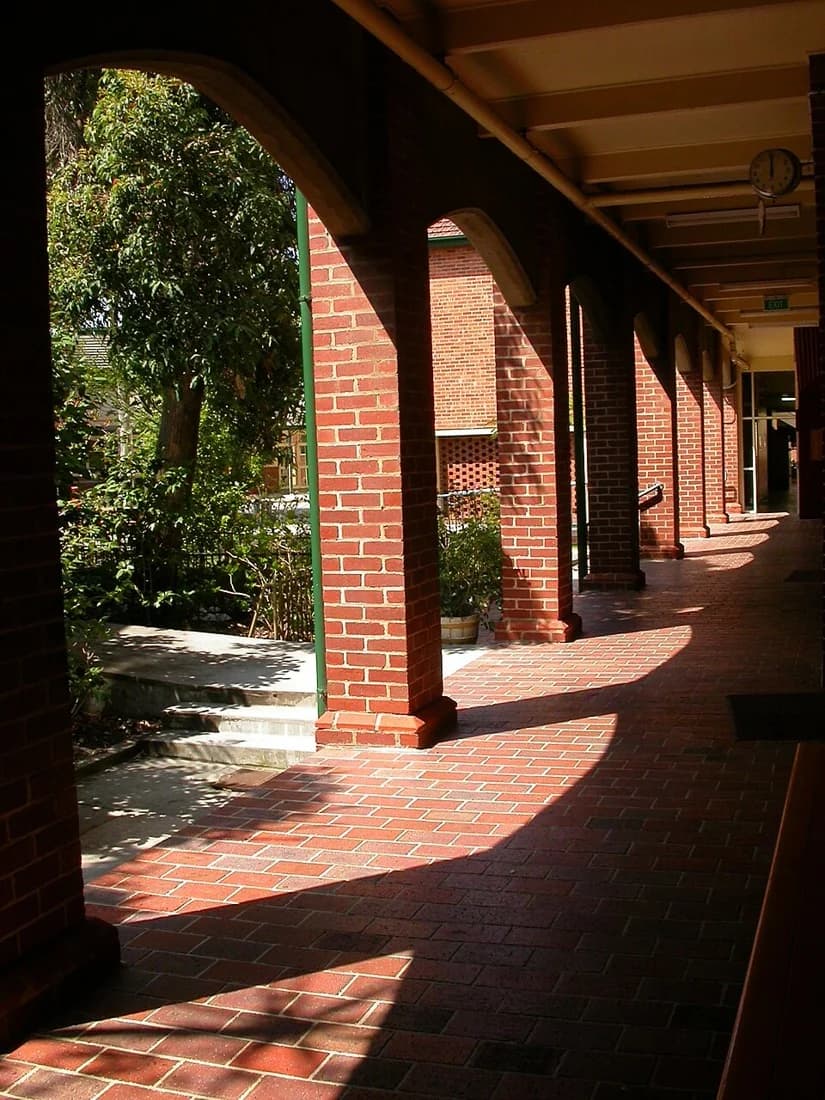 Colonnade at Kilbreda College in Mentone