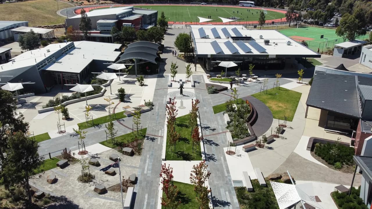 Campus buildings and grounds at Kolbe Catholic College in Greenvale