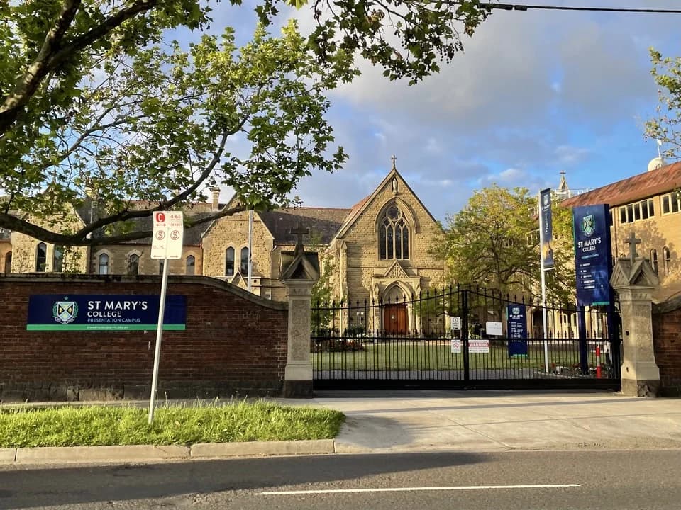 Presentation campus entrance at St Mary’s College Melbourne