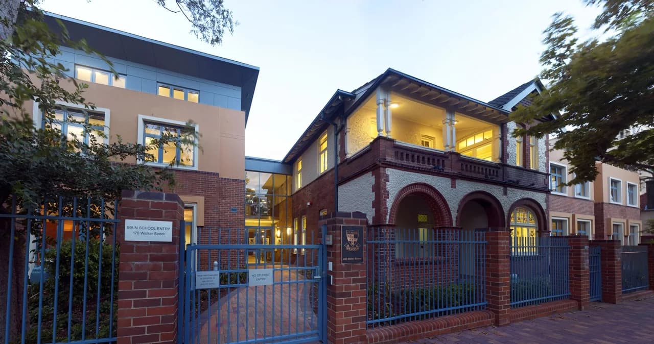 Campus buildings and grounds at Wenona School in North Sydney