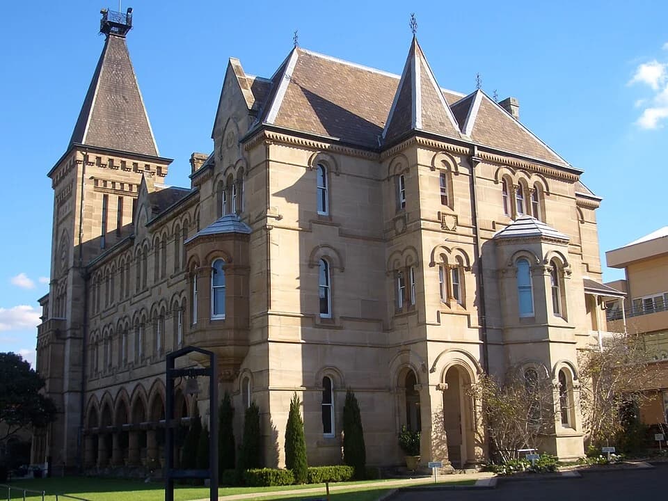 Main campus building at Newington College in Stanmore