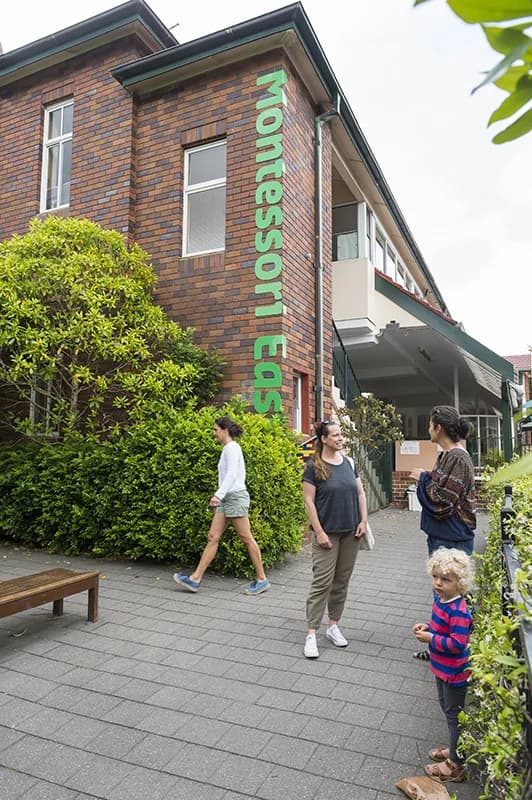 Campus buildings and grounds at Montessori East in Bondi