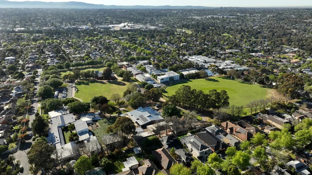 Campus buildings and grounds at Kingswood College in Box Hill