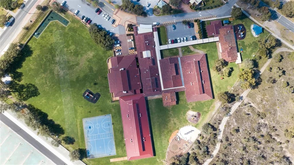 Campus buildings and grounds at Good Shepherd Catholic School in Lockridge