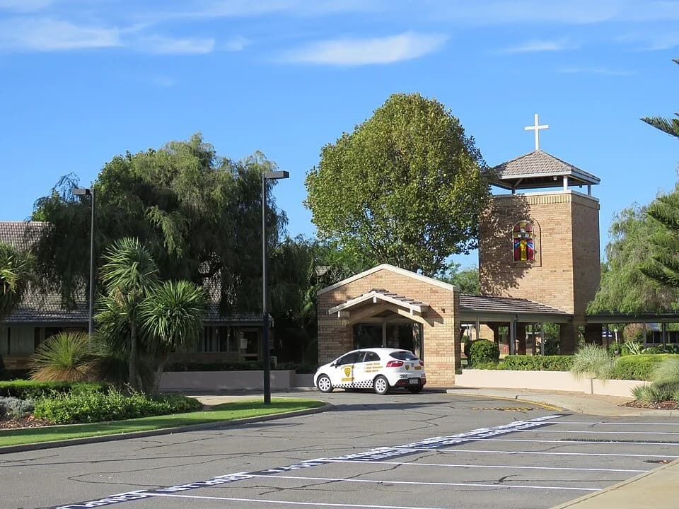 Chapel and grounds at Kolbe Catholic College in Rockingham