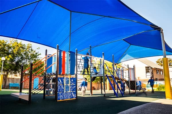 Campus buildings and grounds at St Christopher's Catholic Primary School in Panania